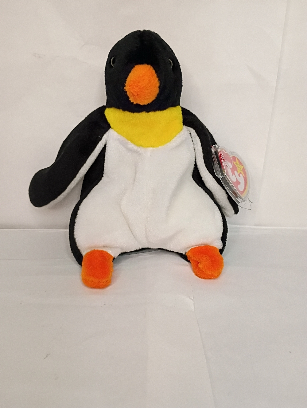 TY Beanie Baby Plush Penguin - Black, White, Orange, Yellow
